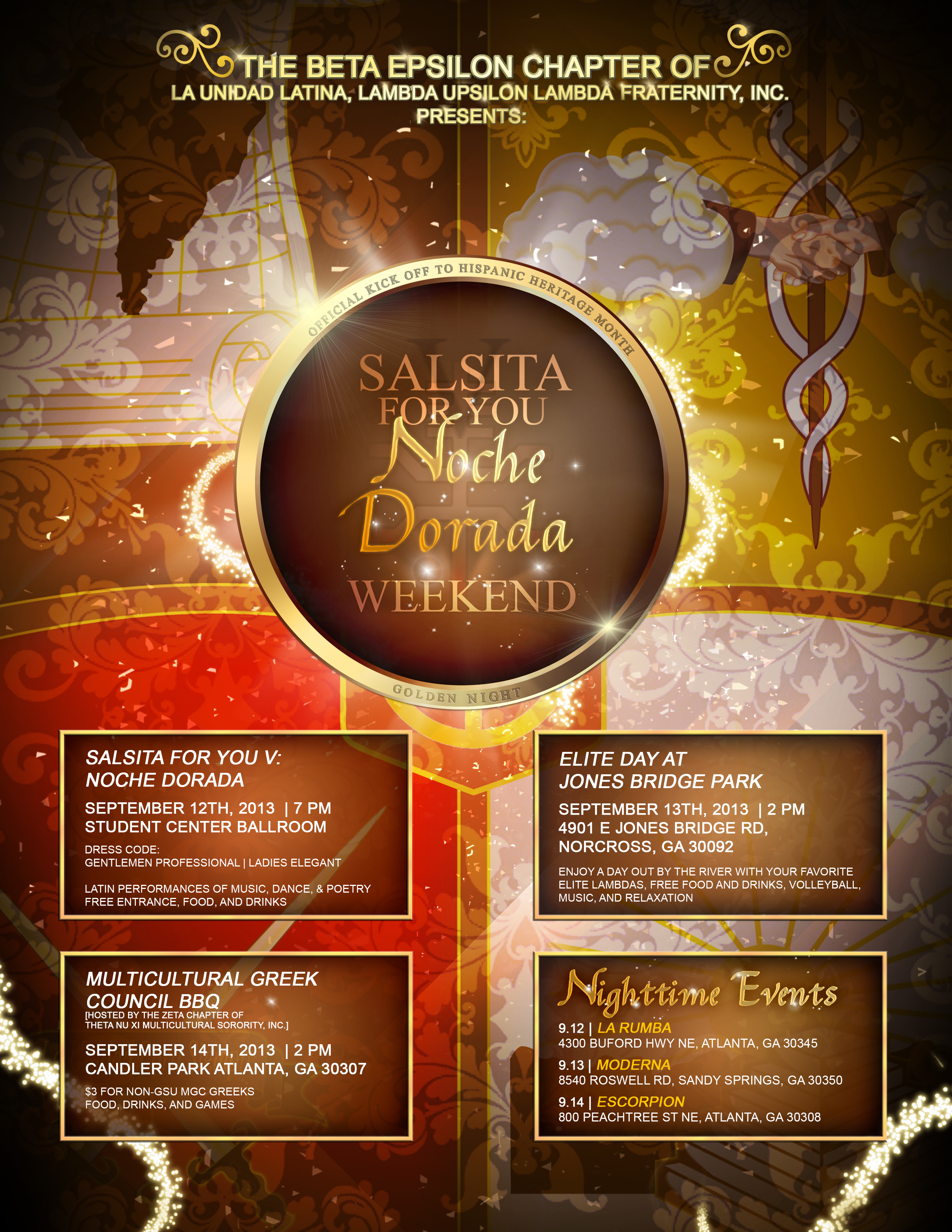Salsita for You V: Noche Dorada Weekend @ Georgia State University Student Center Ballroom | Atlanta | Georgia | United States