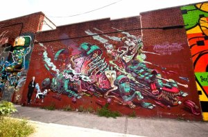 Work by Nychos and Smithe, 414 Troutman Street, between Wyckoff and St. Nicholas Avenues